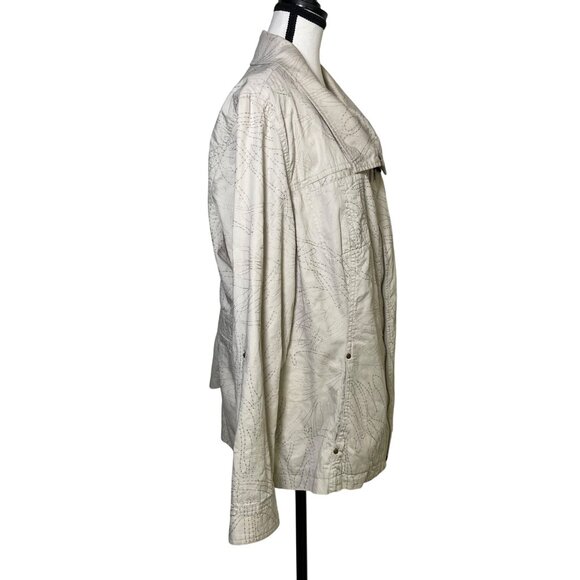 Coldwater Creek Womens‎ Jacket Beige Embroidered Lightweight Full Zip Size 22 - Picture 3 of 15